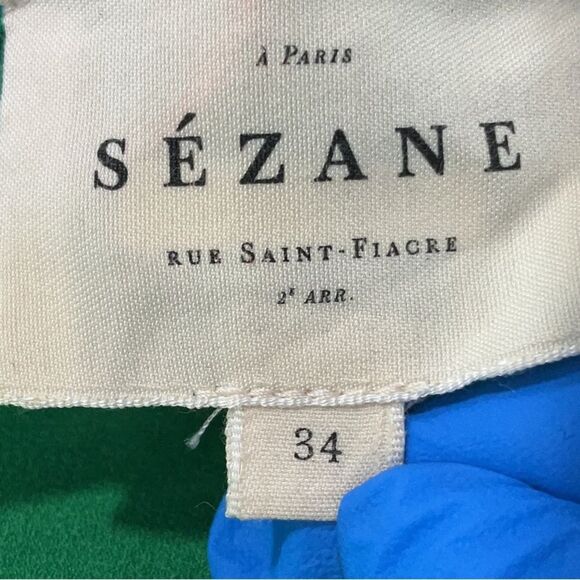 Sezane Fride Blouse Emerald Green Vert Flash French Girl Top Lightweight Size 2 - Picture 9 of 13